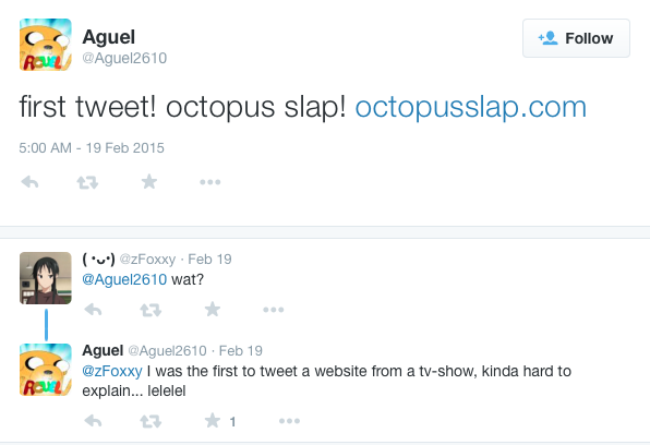 first tweet about octopus slap